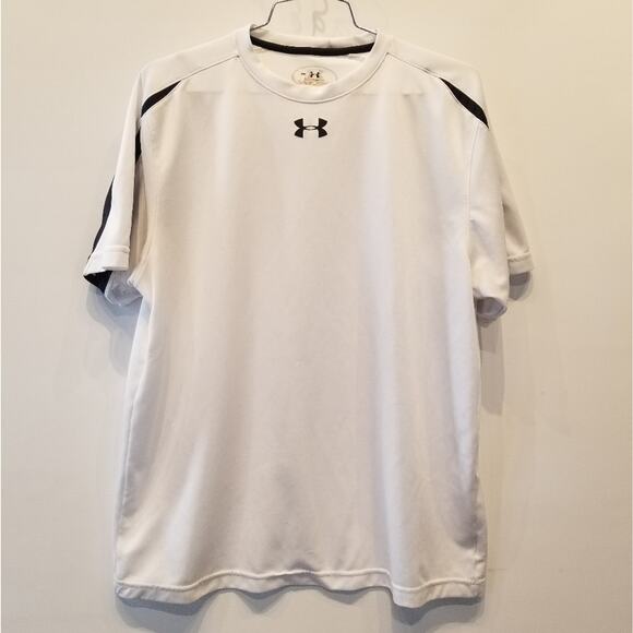 Under Armour Men's White Athletic Heat Gone Crew Neck Workout T-Shirt Size M - Picture 3 of 12